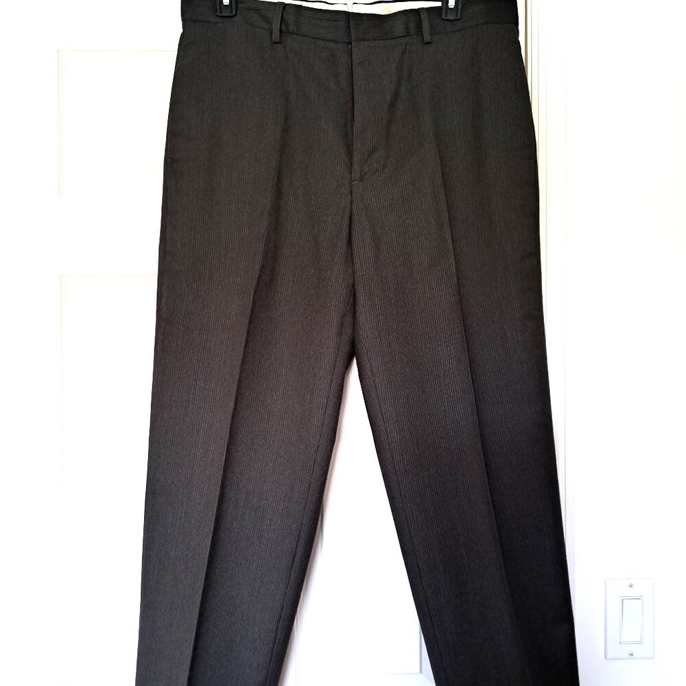 Banana Republic Men’s Pinstripe Brown Hue Wool Dress Pants Cuff Hem VTG 36R